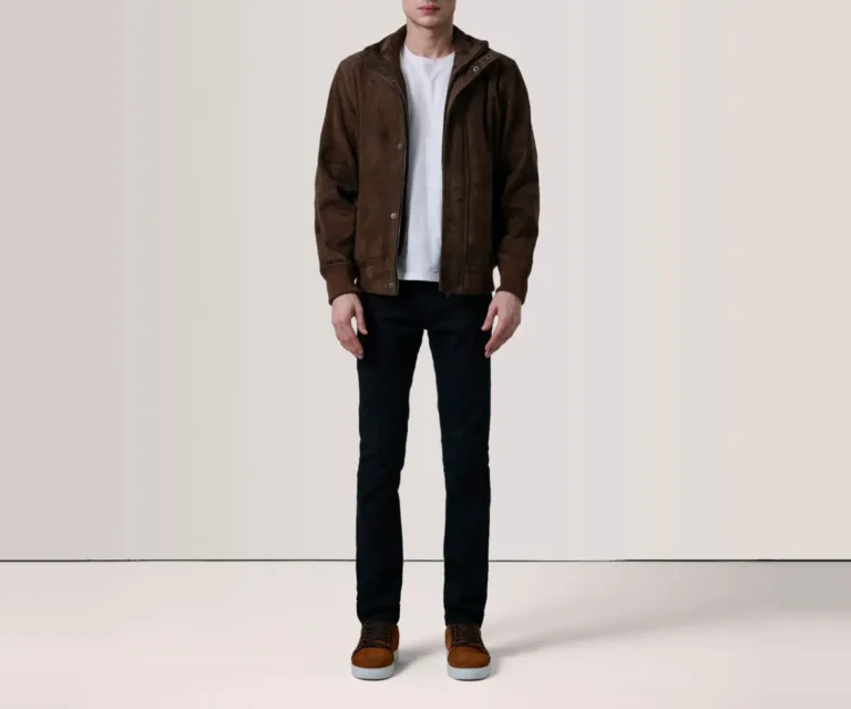 Lester Brown Suede Bomber Jacket — view 6