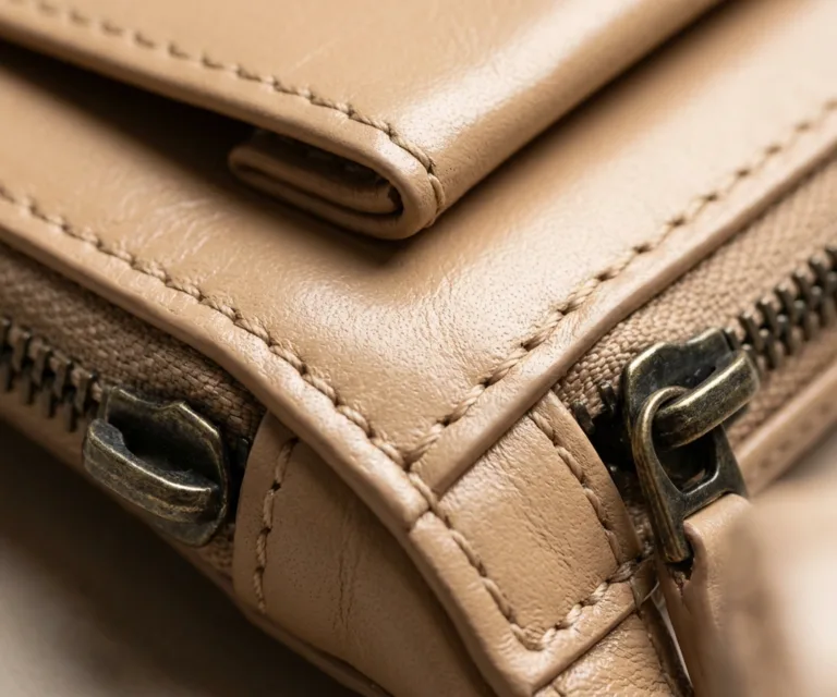 Karl Black Leather Card Holder Macro Hardware Detail 1080x900