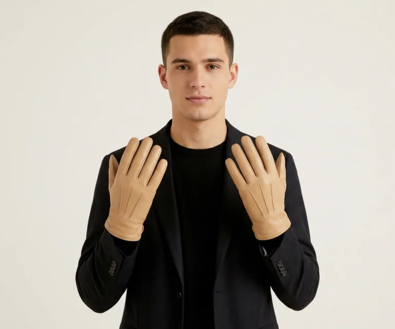 Ralph Brown Leather Dress Gloves Front View 1080x900