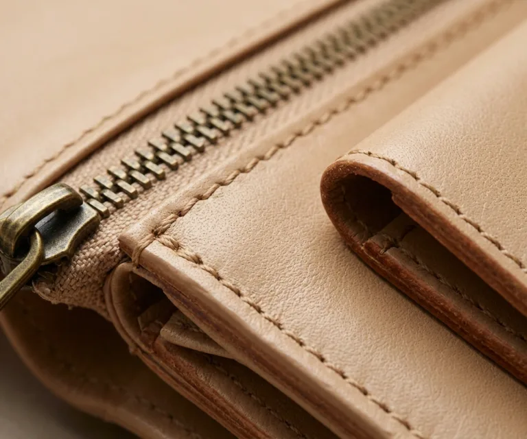 Bernardi Black Leather Travel Wallet Macro Hardware Detail 1080x900