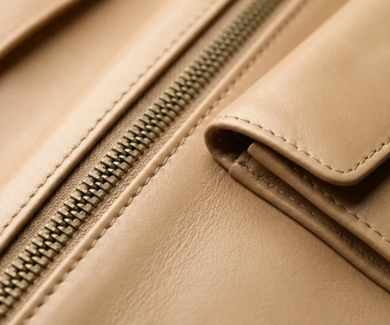 Bernardi Grey Leather Travel Wallet Macro Hardware Detail 1080x900