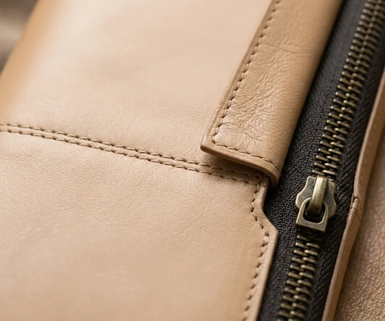 Taylor Black Leather Continental Wallet Macro Hardware Detail 1080x900