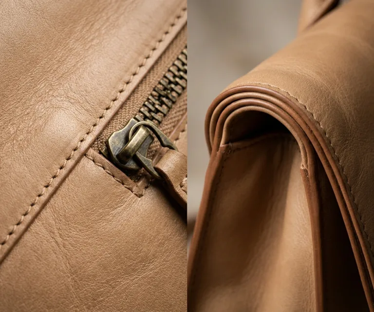 The Captain Brown Leather Briefcase Macro Hardware Detail 1080x900
