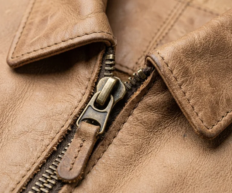 The Captain Vintage Distressed Brown Leather Briefcase Macro Hardware Detail 1080x900