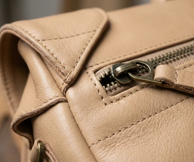 The Preston Black Leather Briefcase Macro Hardware Detail 1080x900