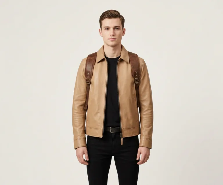 The Bedford Vintage Brown Leather Backpack Front View 1080x900