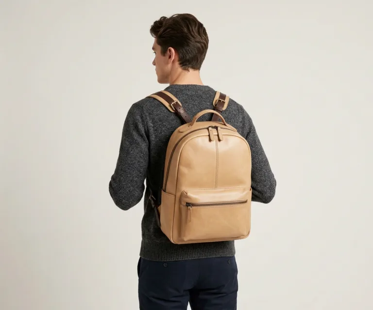 The Bedford Vintage Brown Leather Backpack Rear Back View 1080x900