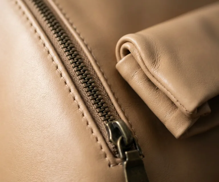 The Philos Vintage Tan Leather Backpack Macro Hardware Detail 1080x900