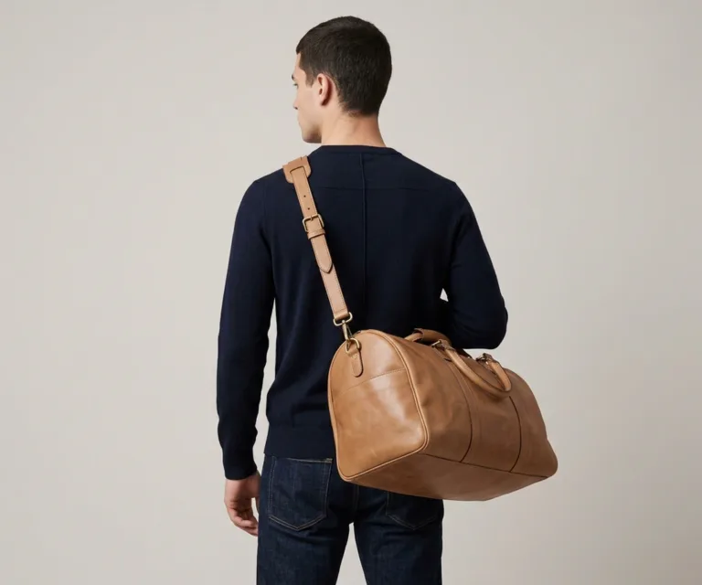 The Darrio Vintage Brown Leather Duffle Bag Rear Back View 1080x900