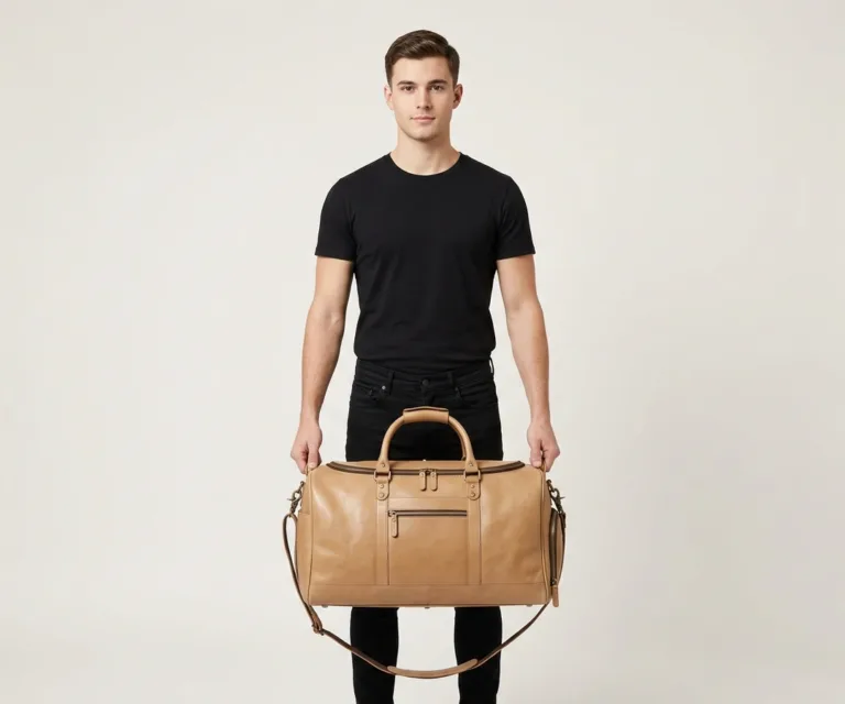 The Dale Vintage Brown Leather Duffle Bag Front View 1080x900