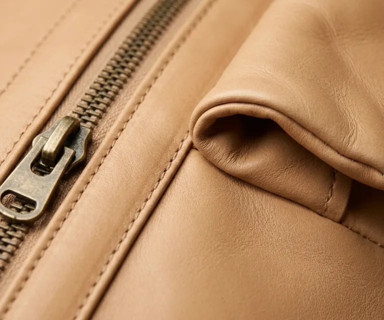 The Dale Vintage Brown Leather Duffle Bag Macro Hardware Detail 1080x900