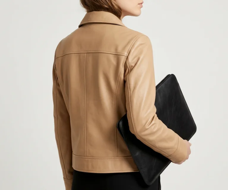The Baxter Black Leather Laptop Sleeve Rear Back View 1080x900