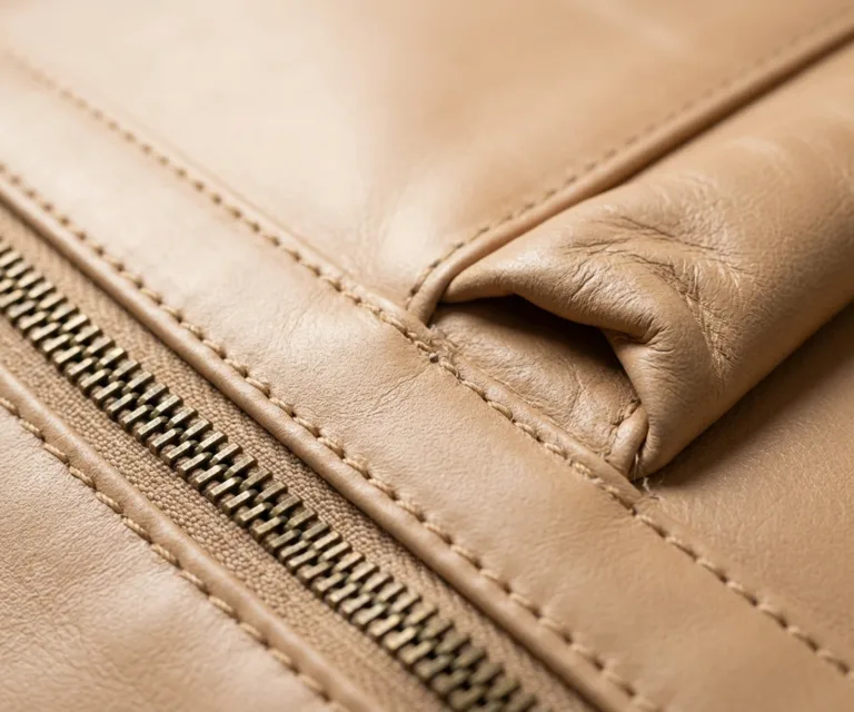 The Baxter Vintage Brown Leather Laptop Sleeve Macro Hardware Detail 1080x900