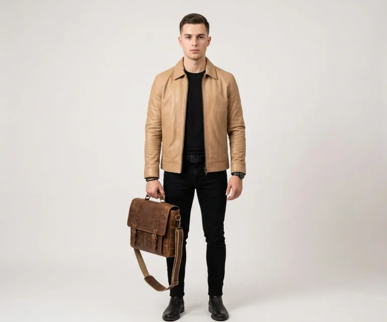The Carismatico Vintage Brown Leather Messenger Bag Front View 1080x900