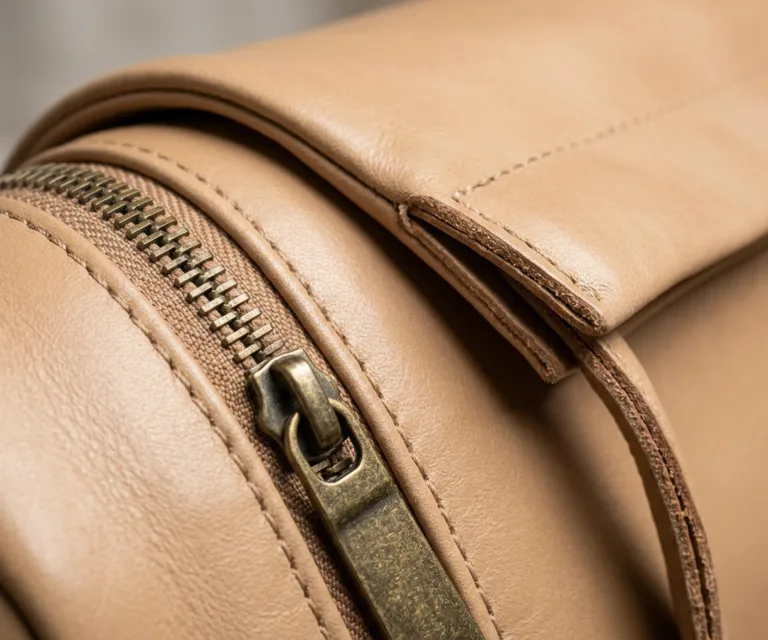 The Carismatico Vintage Tan Brown Leather Messenger Bag Macro Hardware Detail 1080x900