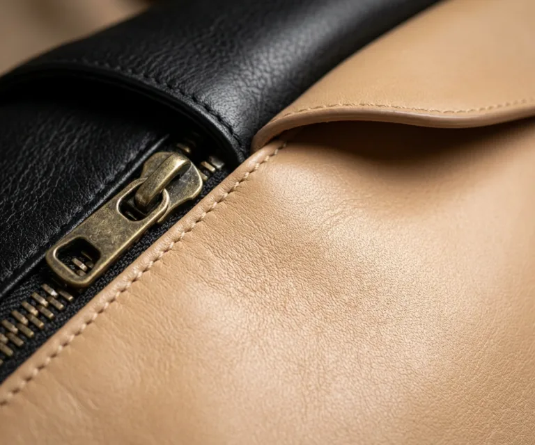 The Cristoph Black Leather Messenger Bag Macro Hardware Detail 1080x900