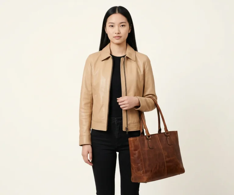The Poet Vintage Brown Leather Tote Bag Front View 1080x900