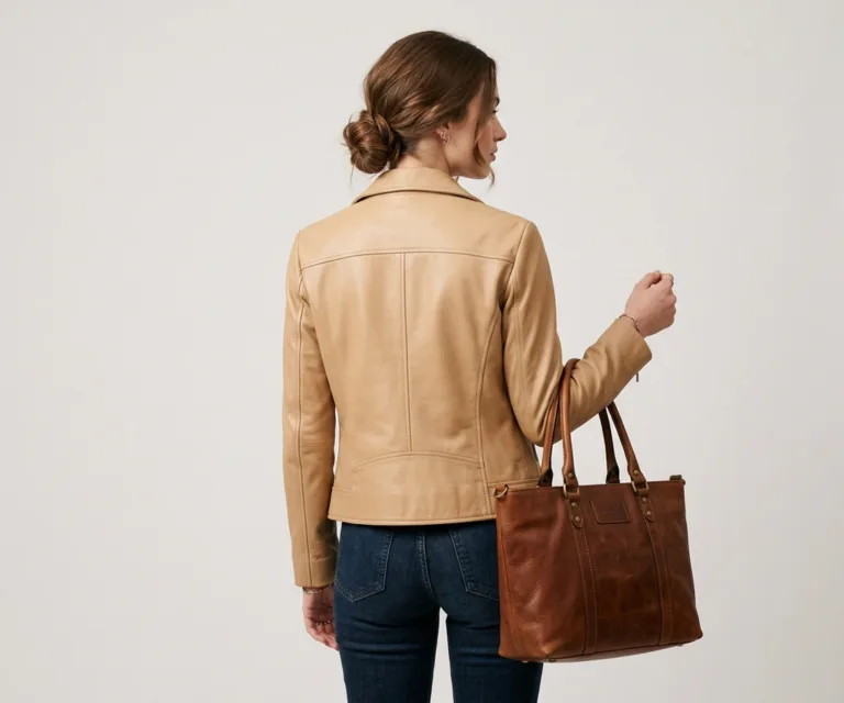 The Poet Vintage Brown Leather Tote Bag Rear Back View 1080x900