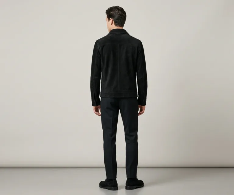 Bearman Moc Toe Black Suede Boots Rear Back View 1080x900