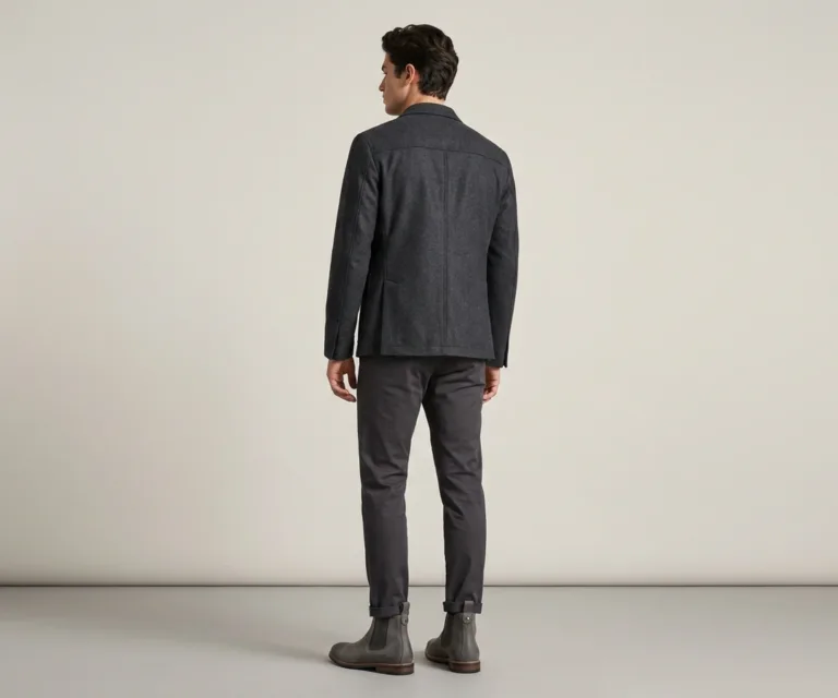 Clarkson Chelsea Grey Nubuck Leather Boots – StudGuard Rear Back View 1080x900