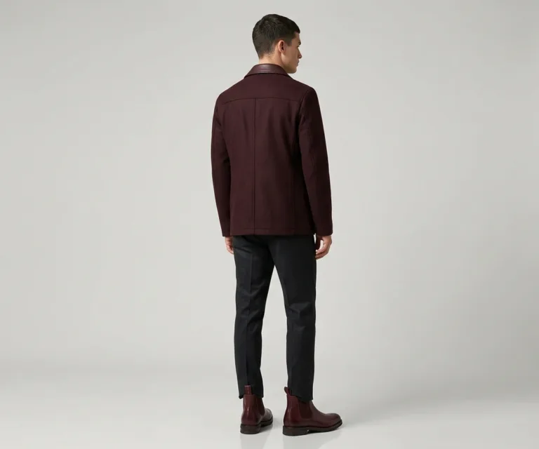 Clarkson Chelsea Maroon Leather Boots Rear Back View 1080x900