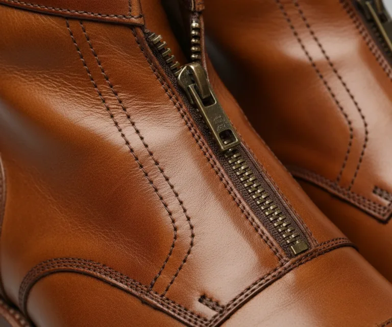 Duster Brogues Derby Oil Pull-up Brown Leather Boots Macro Hardware Detail 1080x900