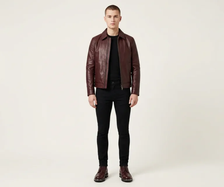 Duster Brogues Derby Maroon Black Leather Boots – StudGuard Front View 1080x900