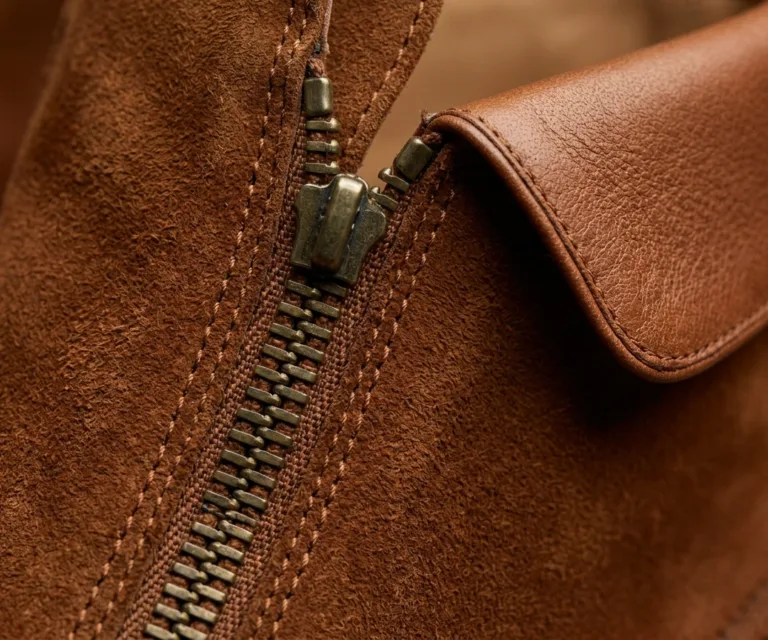 Duster Brogues Derby Brown Suede Leather Boots – StudGuard Macro Hardware Detail 1080x900
