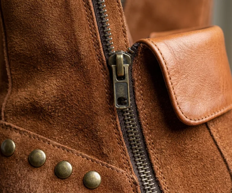 Knight Derby Brown Suede Leather Boots – StudGuard Macro Hardware Detail 1080x900