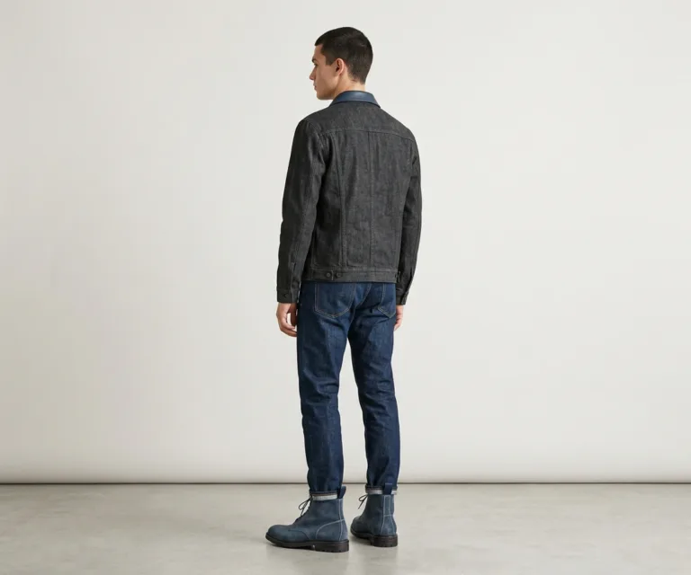 Knight Derby Midnight Blue Suede Leather Boots Rear Back View 1080x900