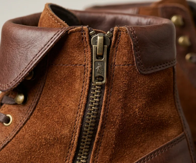 Knight Derby Tan & Brown Leather Boots – StudGuard Macro Hardware Detail 1080x900