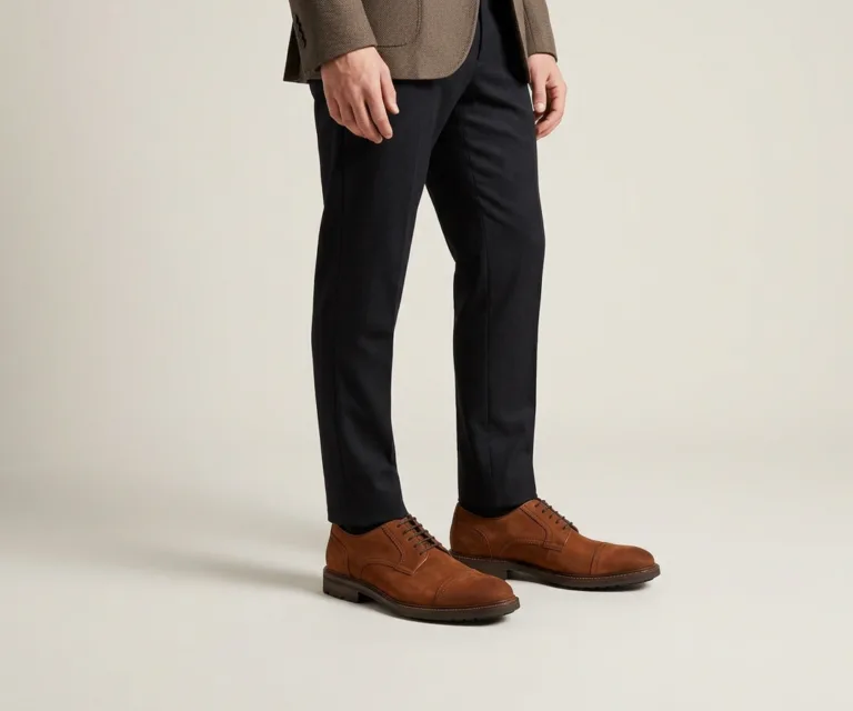 Attorney Derby Brown Nubuck Leather Shoes 3/4 Profile 1080x900