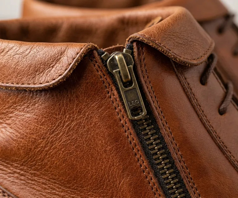 Attorney Derby Burnished Brown Leather Shoes Macro Hardware Detail 1080x900