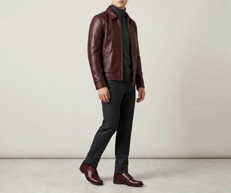 Attorney Derby Maroon Leather Shoes 3/4 Profile 1080x900