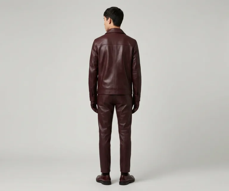 Attorney Derby Maroon Leather Shoes Rear Back View 1080x900
