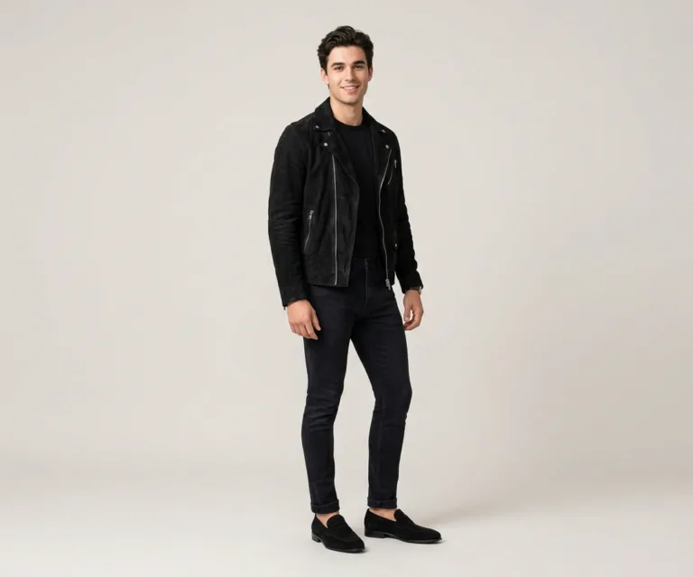 Baxton Black Suede Leather Loafers Lifestyle Studio 1080x900