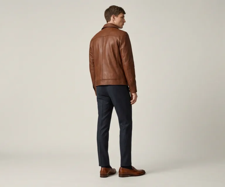 Baxton Brown Leather Loafers Rear Back View 1080x900