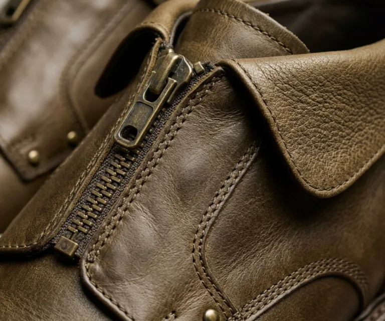 Dirk Brogues Derby Olive Oil Pullup Leather Shoes – StudGuard Macro Hardware Detail 1080x900