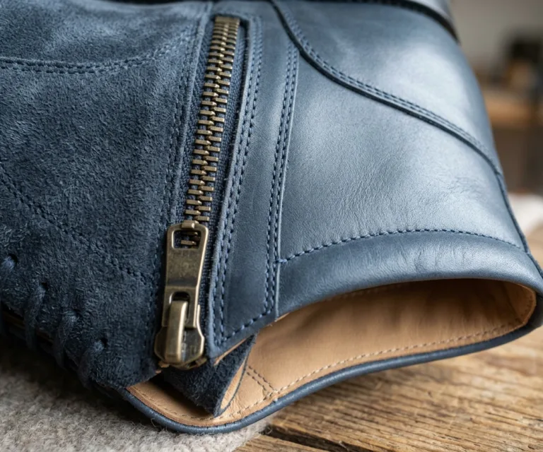 Dirk Brogues Derby Blue Suede Leather Shoes – StudGuard Macro Hardware Detail 1080x900