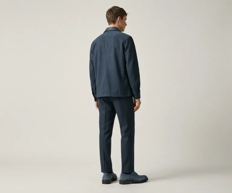 Dirk Brogues Derby Blue Suede Leather Shoes – StudGuard Rear Back View 1080x900