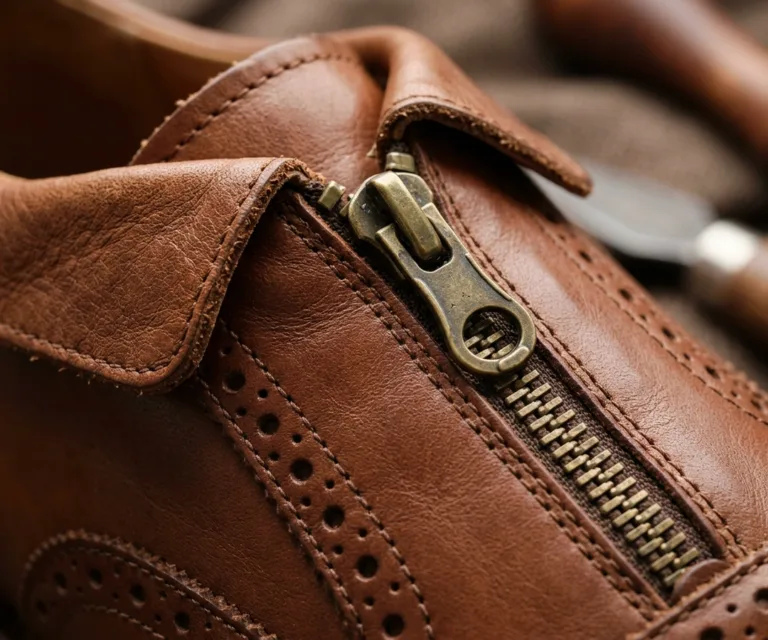 Greyson Brogues Oxford Brown Leather Shoes Macro Hardware Detail 1080x900