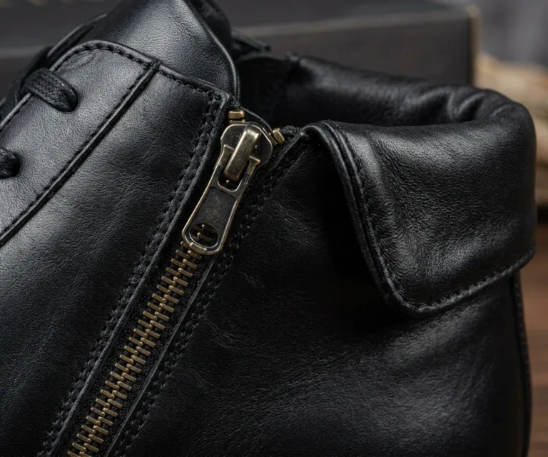 Carter Runn Black Leather Sneakers Macro Hardware Detail 1080x900
