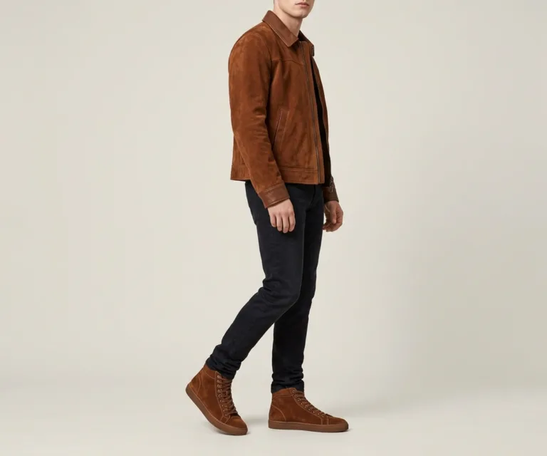 Marty High Top Brown Suede Sneakers 3/4 Profile 1080x900