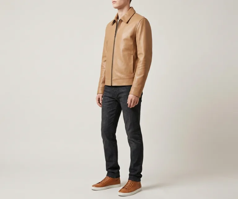 Marty High Top Tan Leather Sneakers 3/4 Profile 1080x900