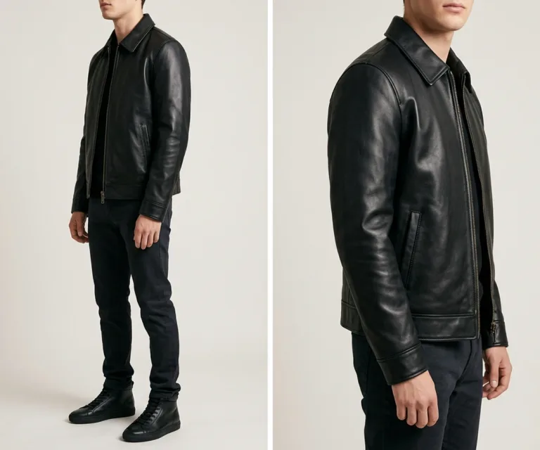 Marty High Top Black Leather Sneakers 3/4 Profile 1080x900