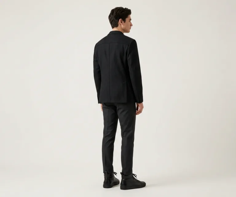 Marty High Top Black Leather Sneakers Rear Back View 1080x900