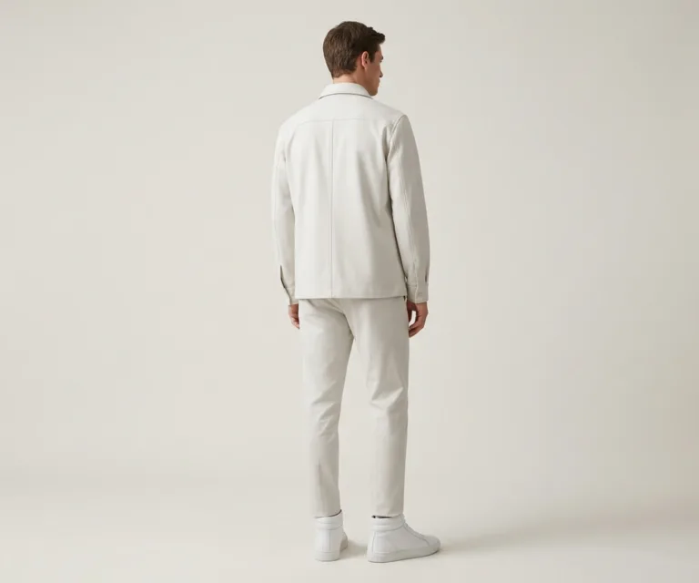 Marty High Top White Leather Sneakers Rear Back View 1080x900