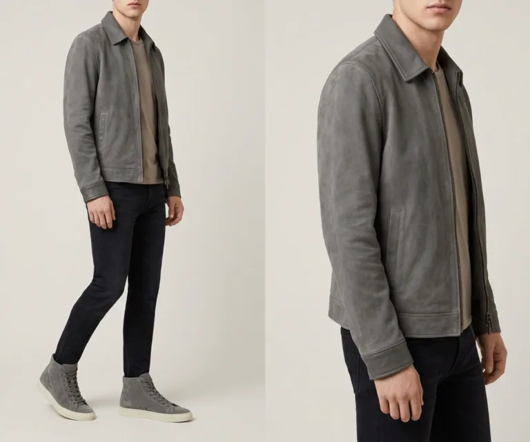 Marty High Top Grey Suede Leather Sneakers 3/4 Profile 1080x900