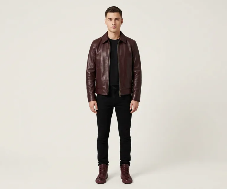 Marty High Top Maroon Leather Sneakers Front View 1080x900