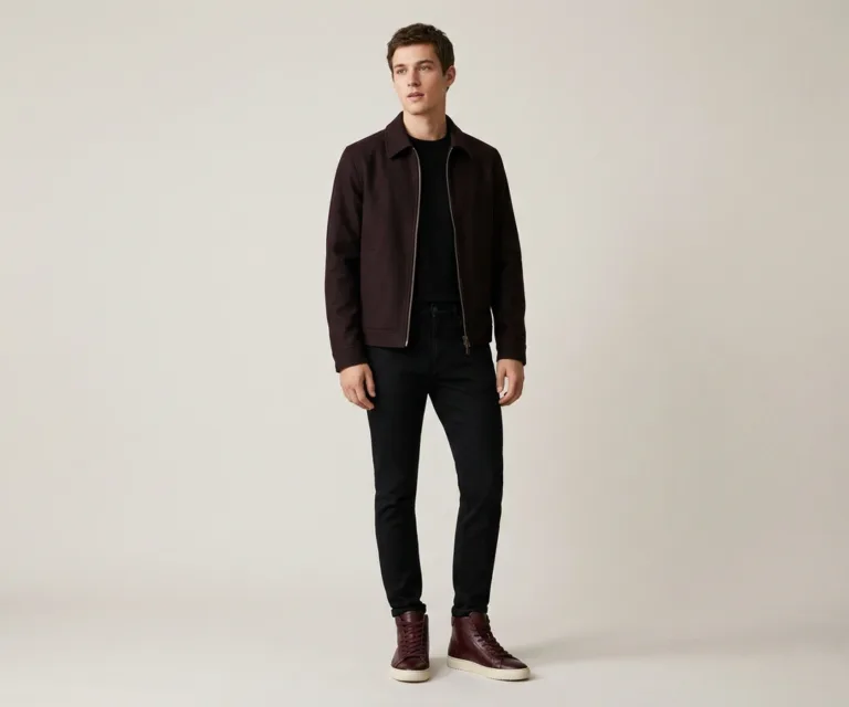 Marty High Top Maroon Leather Sneakers Lifestyle Studio 1080x900